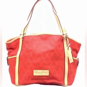 Dooney & Bourke Red and Tan Tote
